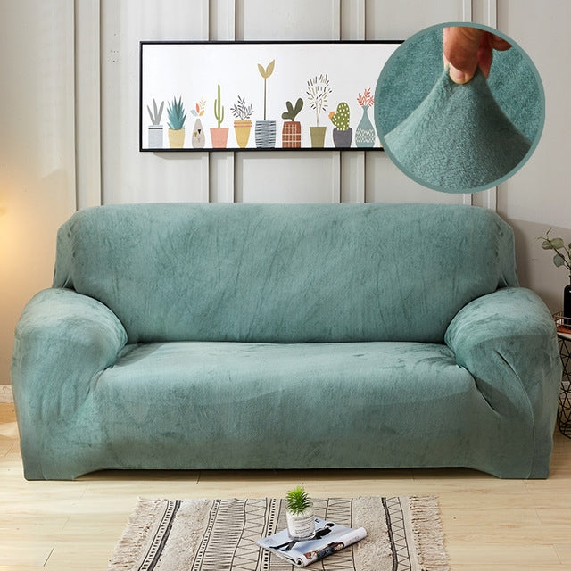 Plush Fabric Sofa Cover Thick Slipcover Couch Elastic Sofa Covers Not Include Pillow Case, 1 seat 90-140cm, 2 seat 145-185cm, 3 seat 190-230cm, 4 seat 230-300cm