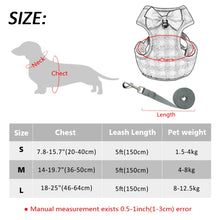 Load image into Gallery viewer, Adjustable Bow Plaid Vest Lead Pull Rope Leash for Cat Dog Pet, Red, Blue, Gray, Pink, Yellow