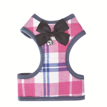Load image into Gallery viewer, Adjustable Bow Plaid Vest Lead Pull Rope Leash for Cat Dog Pet, Red, Blue, Gray, Pink, Yellow
