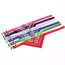 Load image into Gallery viewer, Adjustable Dog Bandana Leather Printed Soft Scarf Collar Neckerchief for Puppy Pet, L, M, S, XL