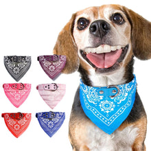 Load image into Gallery viewer, Adjustable Dog Bandana Leather Printed Soft Scarf Collar Neckerchief for Puppy Pet, L, M, S, XL
