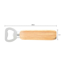 Load image into Gallery viewer, 2 PCS Stainless Steel Beer Bottle Opener with Rubber Wood Handle Creative Gift Soda Bottle Driver, Beer Bottle Opener with Handle