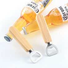 Load image into Gallery viewer, 2 PCS Stainless Steel Beer Bottle Opener with Rubber Wood Handle Creative Gift Soda Bottle Driver, Beer Bottle Opener with Handle