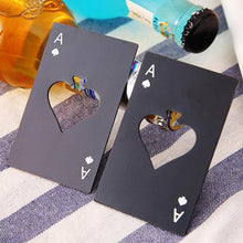Load image into Gallery viewer, 2 PCS Stainless Steel Bottle Beer Opener Poker Playing Card Spades Soda Bottle Cap Opener