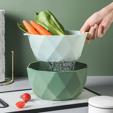 Load image into Gallery viewer, Double-layer Hollow Drain Basket Household Plastic Multi-function Washing Vegetables and Fruit Dishes, Small, Large