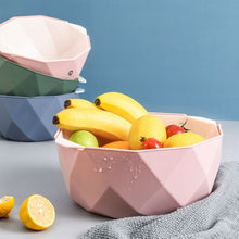 Load image into Gallery viewer, Double-layer Hollow Drain Basket Household Plastic Multi-function Washing Vegetables and Fruit Dishes, Small, Large
