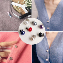 Load image into Gallery viewer, 10 PCS Versatile Pearl Stud Buckle Anti-light Collar Buttonigan Shawl Pin Needle Diy Scarf Collar Pin Brooch Pin, Black, Red, Champagne, Sliver, White, Purple, Random Color
