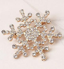 Load image into Gallery viewer, Fashion Water Drill Christmas Snowflake Brooch, Gold, Silver