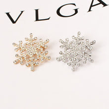 Load image into Gallery viewer, Fashion Water Drill Christmas Snowflake Brooch, Gold, Silver