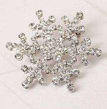 Load image into Gallery viewer, Fashion Water Drill Christmas Snowflake Brooch, Gold, Silver