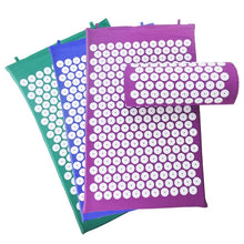 Load image into Gallery viewer, TPE + Sponge Acupuncture Acupoint Pain Relief Acupuncture Massage Pad Yoga Mat + Pillow Set