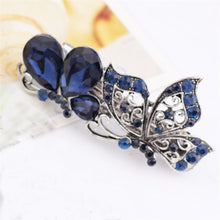 Load image into Gallery viewer, Women Vintage Crystal Rhinestone Flower Hair Pin Girls Antique Silver Barrette Butterfly Hair Clip, TBD062309701A, TBD062309701B, TBD062309701C, TBD062309701D, TBD062309701E, TBD062309701F, TBD062309701G