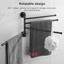 Load image into Gallery viewer, Stainless Steel Towel Bar Rotating Towel Rack Bathroom Kitchen Wall-mounted Towel Polished Rack Holder, Brushed Two Poles, Brushed Three Poles, Brushed Four Poles, Brushed Five Poles, Black Brushed Four Poles, Black Brushed Five Poles
