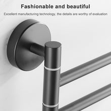 Load image into Gallery viewer, Stainless Steel Towel Bar Rotating Towel Rack Bathroom Kitchen Wall-mounted Towel Polished Rack Holder, Brushed Two Poles, Brushed Three Poles, Brushed Four Poles, Brushed Five Poles, Black Brushed Four Poles, Black Brushed Five Poles
