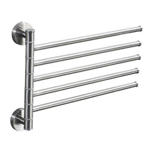Load image into Gallery viewer, Stainless Steel Towel Bar Rotating Towel Rack Bathroom Kitchen Wall-mounted Towel Polished Rack Holder, Brushed Two Poles, Brushed Three Poles, Brushed Four Poles, Brushed Five Poles, Black Brushed Four Poles, Black Brushed Five Poles