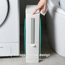Load image into Gallery viewer, Bathroom Toilet Toilet Brush Integrated Pressing Open Lid Square Trash Can Set with Brush