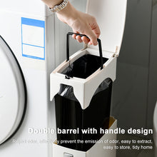 Load image into Gallery viewer, Bathroom Toilet Toilet Brush Integrated Pressing Open Lid Square Trash Can Set with Brush