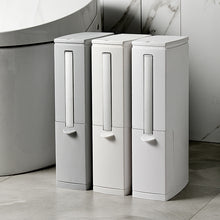 Load image into Gallery viewer, Bathroom Toilet Toilet Brush Integrated Pressing Open Lid Square Trash Can Set with Brush