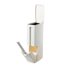 Load image into Gallery viewer, Bathroom Toilet Toilet Brush Integrated Pressing Open Lid Square Trash Can Set with Brush