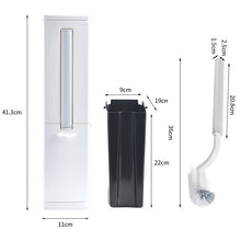 Load image into Gallery viewer, Bathroom Toilet Toilet Brush Integrated Pressing Open Lid Square Trash Can Set with Brush