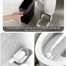 Load image into Gallery viewer, Bathroom Toilet Toilet Brush Integrated Pressing Open Lid Square Trash Can Set with Brush