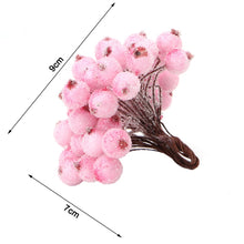 Load image into Gallery viewer, 80PCS 12mm Simulation Berry Frost Red Small Fruit Foam Berry DIY Accessories Flower Arrangement Material