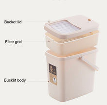 Load image into Gallery viewer, Office Plastic Tea Residue Bucket Tea Waste Bucket Push Lid Portable Trash Can, 7L, 10L