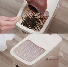 Load image into Gallery viewer, Office Plastic Tea Residue Bucket Tea Waste Bucket Push Lid Portable Trash Can, 7L, 10L