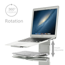 Load image into Gallery viewer, Height Adjustable Aluminum Alloy Laptop Cooling Stand 360 Rotation Ergonomic 10-17 inch Notebook Holder for MacBook Air Pro, 360 Rotation