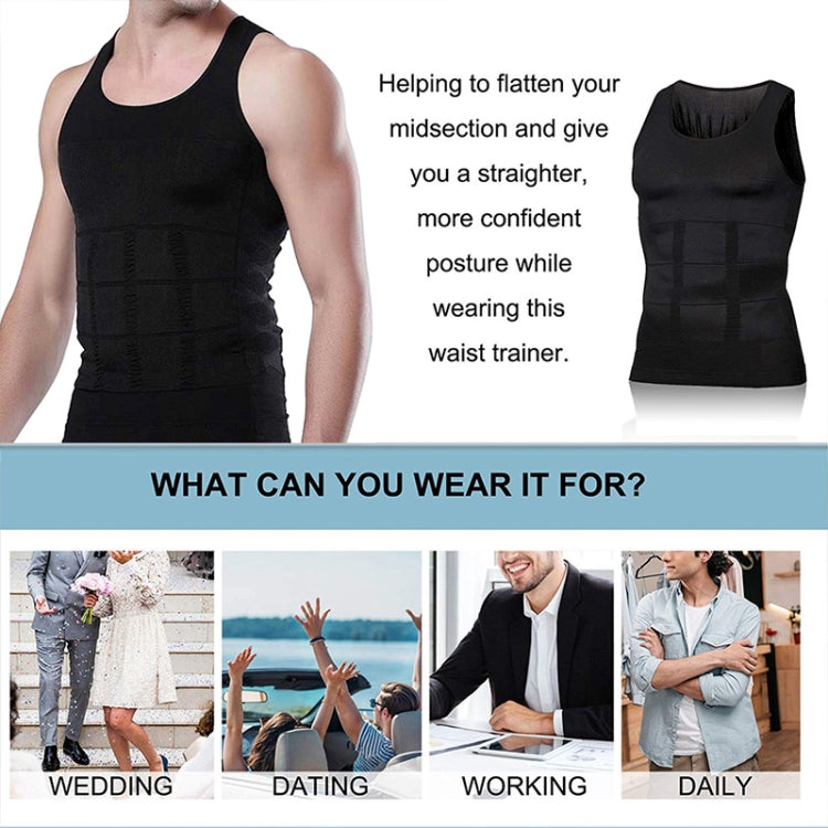3PCS Men Slimming Body Shaper Vest Underwear, XXL, S, L, M, XL