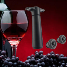 Load image into Gallery viewer, Red Wine Vacuum Pump Freshener Silicone Wine Stopper Set, Black Pump 2 Stoppers (OPP Bag), Black Pump 2 Stoppers (Box), 2 Stoppers Three Holes (OPP Bag), Black Pump Three-piece Box