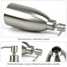 Load image into Gallery viewer, 500ml Stainless Steel Soap Dispenser Kitchen Bathroom Shampoo Box Detergent Bottle, 500ml Soap Dispenser