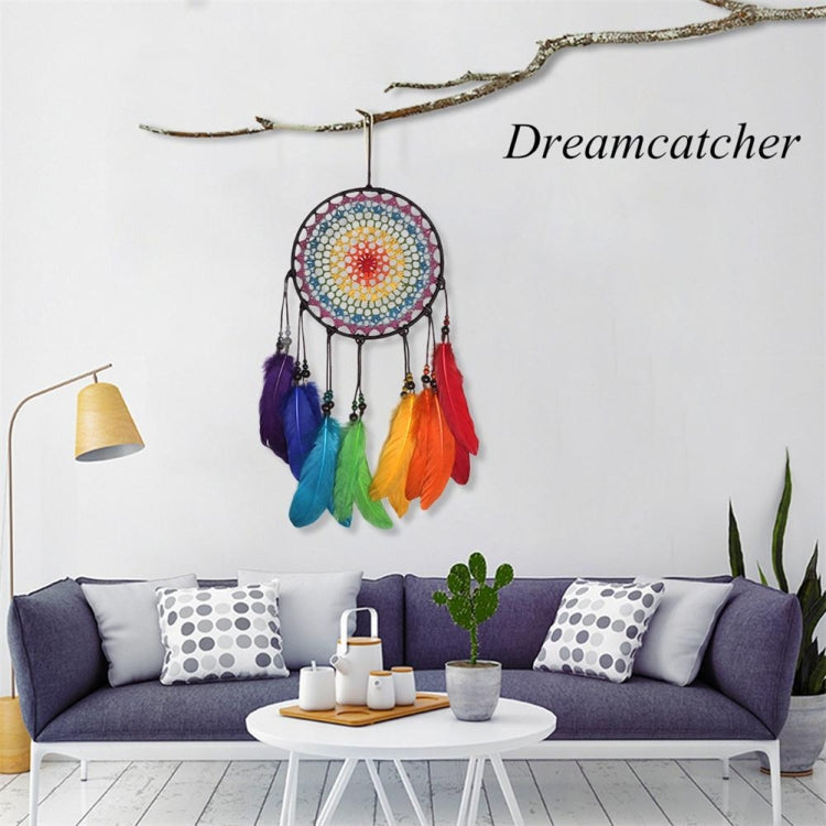 Creative Hand-Woven Crafts Colorful Dream Catcher Home Car Wall Hanging Decoration