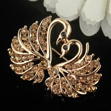 Load image into Gallery viewer, Crystal Swan Brooch Pins Animal Rhinestones Brooches for Women, White, Pink, Champagne