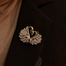 Load image into Gallery viewer, Crystal Swan Brooch Pins Animal Rhinestones Brooches for Women, White, Pink, Champagne