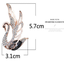 Load image into Gallery viewer, Women Fashion Swan Crystal Insert Drill Brooches, Gray, Purple, White