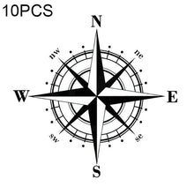 Load image into Gallery viewer, 10pcs  Art Design Vinyl NSWE Compass Car Stickers Decals Black/Silver, 10 PCS White + Black, 10 PCS Black + White