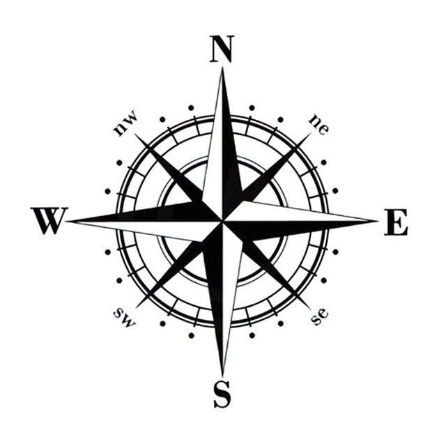 10pcs  Art Design Vinyl NSWE Compass Car Stickers Decals Black/Silver, 10 PCS White + Black, 10 PCS Black + White