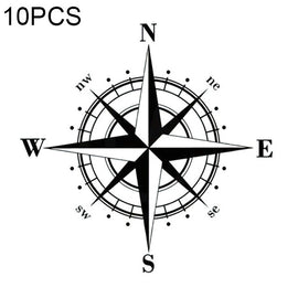 10pcs  Art Design Vinyl NSWE Compass Car Stickers Decals Black/Silver, 10 PCS White + Black, 10 PCS Black + White