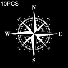 Load image into Gallery viewer, 10pcs  Art Design Vinyl NSWE Compass Car Stickers Decals Black/Silver, 10 PCS White + Black, 10 PCS Black + White