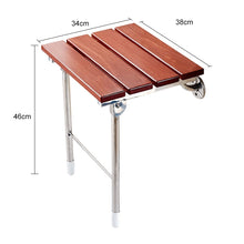 Load image into Gallery viewer, Wood Folding Wall Mounted Relaxation Shower Chair Solid Seat, Folding Solid Chair