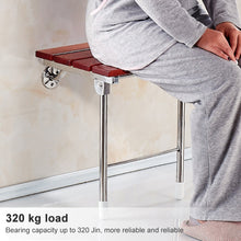 Load image into Gallery viewer, Wood Folding Wall Mounted Relaxation Shower Chair Solid Seat, Folding Solid Chair