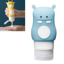 Load image into Gallery viewer, Portable Travel Shampoo Body Lotion Cosmetic Bottle Make Up Container Storage Box, Giraffe, White Horse, Blue Hippo