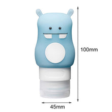 Load image into Gallery viewer, Portable Travel Shampoo Body Lotion Cosmetic Bottle Make Up Container Storage Box, Giraffe, White Horse, Blue Hippo