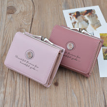Load image into Gallery viewer, Simple Mini Vintage Flowers Short Women's Folding Wallet Coin Purse