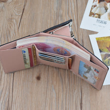 Load image into Gallery viewer, Simple Mini Vintage Flowers Short Women's Folding Wallet Coin Purse