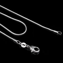 Load image into Gallery viewer, Silver-plated Snake Bone Chain Necklace Female Thin Necklace, 1mm 16 inch, 1mm 18 inch, 1mm 20 inch, 1mm 22 inch, 1mm 24 inch, 1mm 26 inch, 1mm 28 inch, 1mm 30 inch, 2mm 16 inch, 2mm 18 inch, 2mm 20 inch, 2mm 22 inch, 2mm 24 inch