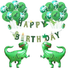 Load image into Gallery viewer, Dinosaur Theme Party Set Birthday Letter Pull Flag Aluminum Film Sequin Dinosaur Balloon Children Birthday Arrangement Decoration, Dinosaur Theme Party Set