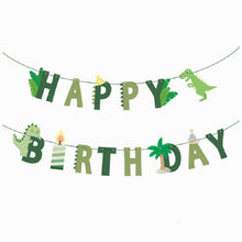 Load image into Gallery viewer, Dinosaur Theme Party Set Birthday Letter Pull Flag Aluminum Film Sequin Dinosaur Balloon Children Birthday Arrangement Decoration, Dinosaur Theme Party Set