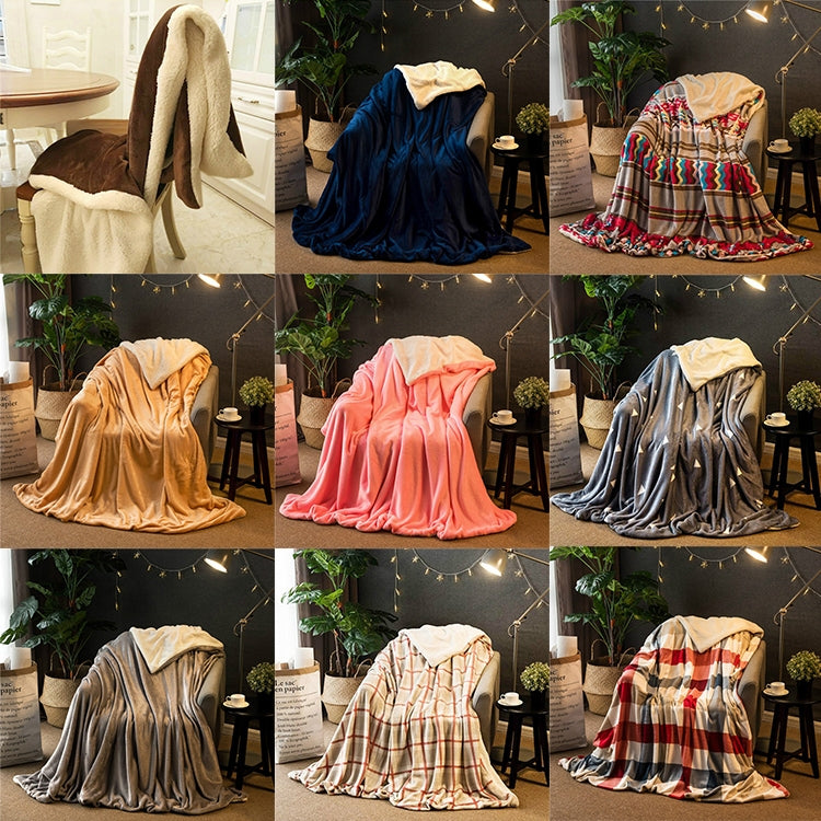 Winter Sofa Blanket Double Thick Cashmere Coral Fleece Ofice Nap Blanket, 1.5x2m, 2x2.3m